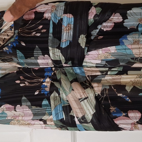 Adrianna Papell Floral Maxi Dress - Black and Blue - Picture 16 of 16